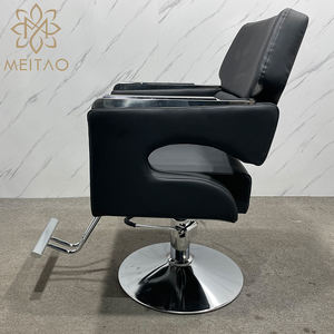 Vente en gros de meubles de salon de coiffure modernes, <span class=keywords><strong>coupe</strong></span> de cheveux hydraulique pour hommes et femmes, chaises de barbier professionnel en cuir doré - Product Image 5