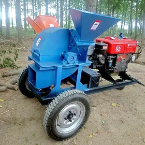 commercial mobile sawdust making machine electric 200 hp diesel gas mulcher chipper wood shredder machine for wood pellet
