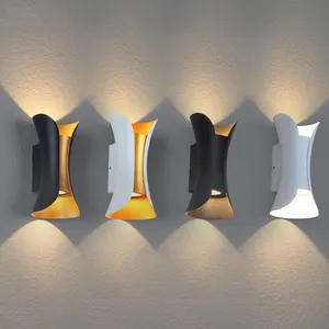 Lámpara de pared LED impermeable para exteriores, 6W, 10W, 20W, arriba y abajo, decoración de aluminio, candelabro de pared interior, luz LED de pared para dormitorio