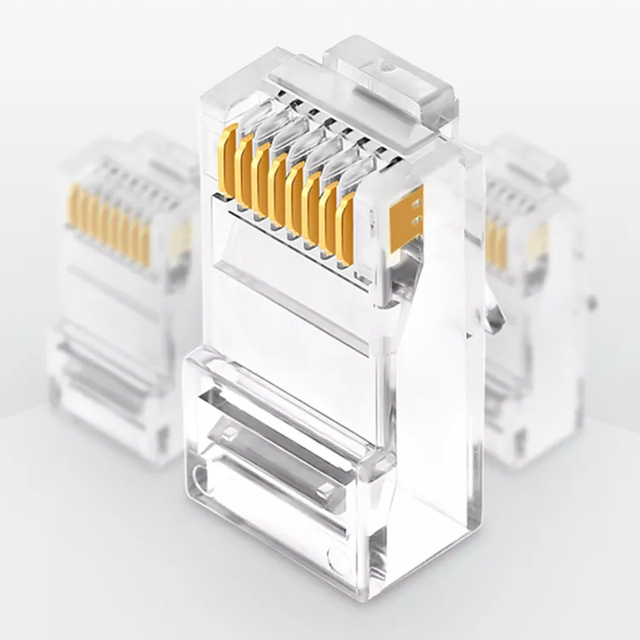 UTP Ethernet Cable 8P8C Modular Gold Plated Cat6 RJ45 Male Adapter 2-prong/3-prong Network Patch Panel-High Quality Connector