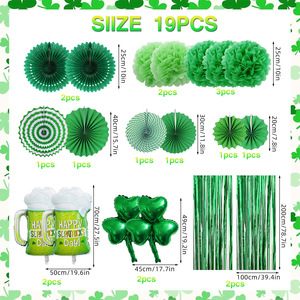 Set di Decorazioni per Festa di San Patrizio con Bandiera Cartoon, Ghirlanda, Sfondo Irlandese e Palloncini per Festival della Birra - Product Image 6