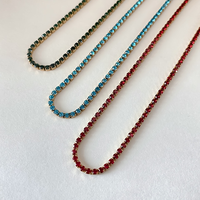 Chaîne tennis Emanco de haute qualité en acier inoxydable plaqué or et argent avec zircone cubique pour femme
