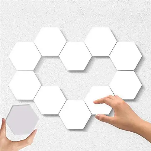 Quantum — applique murale LED tactile hexagonale modulaire, 6 pièces, Version colorée, nid d'abeille, éclairage mural