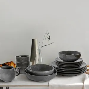 <span class=keywords><strong>UNICASA</strong></span>-Juego de cena de cerámica reactiva clásica, cuenco redondo de porcelana para ensalada, Ramen, taza de café - Product Image 1