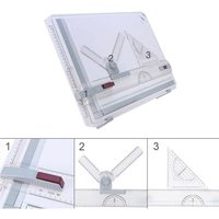 Table à dessin A3 en plastique ABS avec règle transparente, mouvement parallèle et angle réglable