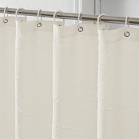 Rideau de douche floral texturé naturel OWENIE 72 x 84 pouces 100 % polyester séchage rapide rideau de salle de bain pour l'intimité