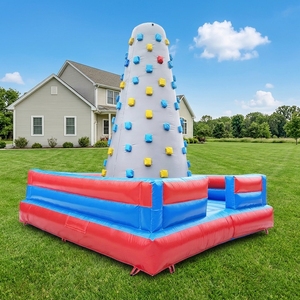 Mur d'escalade gonflable extérieur personnalisé pour enfants et adultes, avec toboggan, pour parcs d'attractions commerciaux et <span class=keywords><strong>jeux</strong></span> sportifs d'escalade - Product Image 1