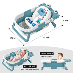 Bañera Plegable de Plástico para Bebés y Niños Pequeños con Forma de Rana, Ahorra Espacio, con Termómetro - Product Image 2