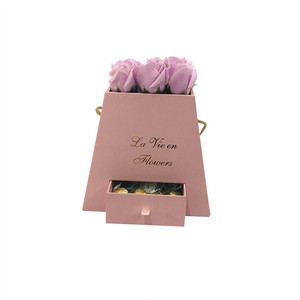 Emballage de petite <span class=keywords><strong>pyramide</strong></span> pour la saint-valentin, boîte à fleurs avec tiroir, vente <span class=keywords><strong>en</strong></span> gros, 50 pièces - Product Image 3