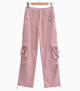 <span class=keywords><strong>Pantalon</strong></span> cargo léger pour <span class=keywords><strong>femme</strong></span>, style Y2K, en nylon à séchage rapide, avec deux poches à rabat sur les cuisses avec boutons, taille à cordon de serrage, <span class=keywords><strong>pantalon</strong></span> ample - Product Image 5