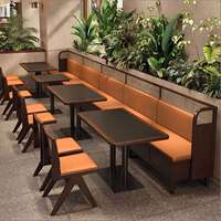 Orange Mountain Wild Wind Restaurant Spezial PU-Material Neuer Chinesischer Stil Grünes Design 4-Personen-Sitzgruppe Fast-Food-Tisch und -Stuhl
