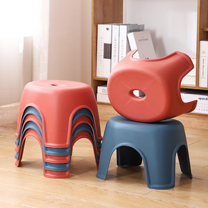 <b>Plastic</b> <b>Stool</b> For Children Bathing Or Changing Shoes Non Slip Thickened PP Material Deep Blue Large Size - Product Image 1