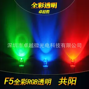 LED üreticisi 5mmLED tam renkli şeffaf yüksek parlaklık ortak katot ortak anot f5 dört-pin RGB lamba yuvası