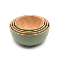 Bols à salade en bois, bols de service en bois, ensemble de bols pour table à manger, vaisselle en bois, articles de table sans danger pour les aliments