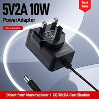 Adaptor Daya AC DC Dinding 10W Shenzhen Lvxiangyuan, Colokan UK, Bersertifikasi CE UKCA, 5V 2A, untuk Tablet dan Router