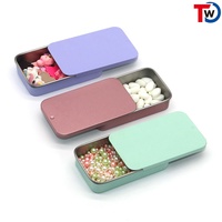 Échantillons Gratuits HW – Boîte de Rangement Rectangulaire Petite en Métal Anti-Enfant avec Coulisse Personnalisée et Logo Personnalisé, Finition Brillante