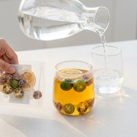 Thé aux fruits déshydratés (prunes, calamansi, citron) en tranches lyophilisées, sachet de thé infusé aux herbes pour infusion froide, OEM