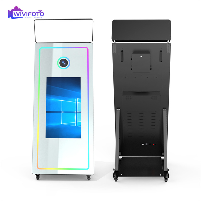 New Selfie Magic Mirror Instant Photo Booth with Camera & SLR Compatibility Touch Screen Kiosk for Party Use