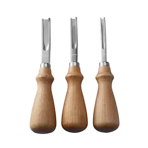 A4mm A6mm A8mm Practical Leather Craft Beveler Skiving Beveling Knife DIY Cutting Hand Craft Tool With Wood Handle