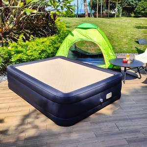 Hiện đại đầy đủ Nữ Hoàng Kích thước thả khâu vải Inflatable nệm không khí bền <span class=keywords><strong>PVC</strong></span> giường không khí được xây dựng trong bơm có thể gập lại ngoài trời nhà - Product Image 5