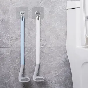 홀더 세트가있는 실리콘 골프 화장실 브러시 화장실 청소 브러시 부드러운 강모 욕실 액세서리 청소 도구