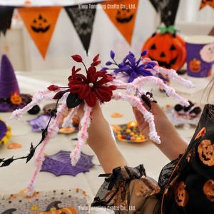 Halloween Skeleton Hand DIY Pipe Cleaner Kit Handmade Spider Lily Bracelet Hair <b>Clip</b> Chenille Stem Craft Material Pack - Product Image 6