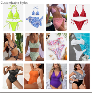 บิกินี่สายเซ็กซี่สีไวน์แดงเปิดอารมณ์ของสาวๆในชายหาดฤดูร้อนด้วยอัตราการถ่ายภาพที่สูงมาก - Product Image 5