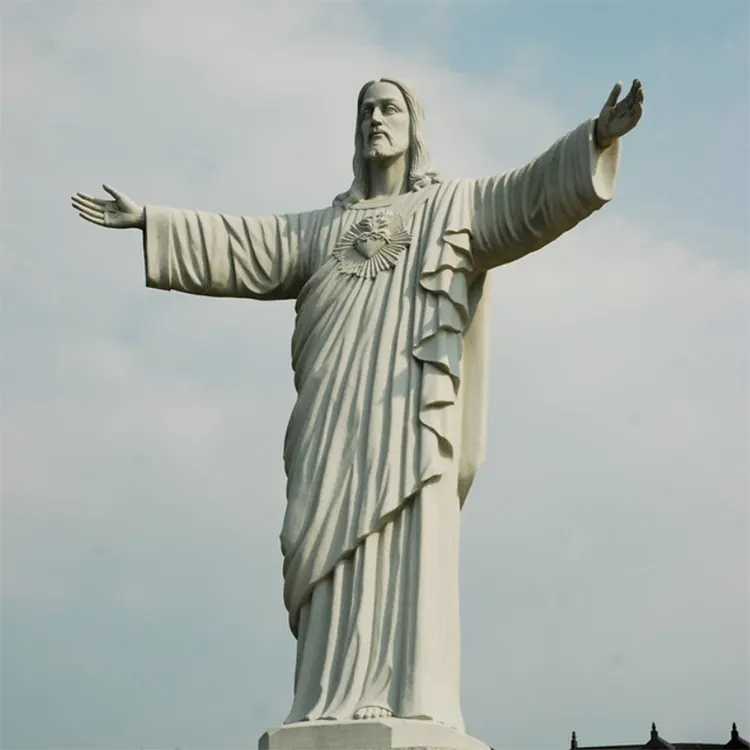 जीवन आकार चर्च सजावट धार्मिक सेक्रेड हार्ट यीशु बिक्री के लिए संगमरमर की प्रतिमा