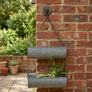 Hanging Galvanized Planter Garden Home Decoration <b>Small</b> Rustic Vintage Style Handmade Metal <b>Tin</b> - Product Image 3