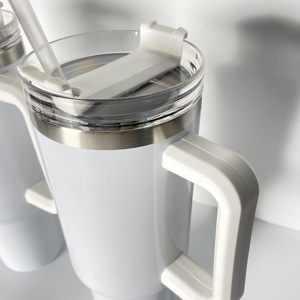 40Oz Travel <b>Mugs</b> Double Wall Vacuum Sealed Stainless Steel Cup <b>Large</b> Capacity Blank Sublimation Tumbler With Handle - Product Image 3