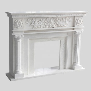 Soporte de Tv Foshan para interiores <span class=keywords><strong>Chimenea</strong></span> <span class=keywords><strong>eléctrica</strong></span> independiente Envolvente de mármol blanco natural con precio de puerta a puerta - Product Image 4