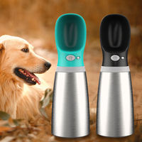 Bouteille d'eau isolée à double paroi en acier inoxydable, distributeur d'eau pour chien, bouteille à boire anti-fuite pour animaux de compagnie