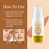 Krim BB Kosmetik SPF 30 PA++ Tabir Surya Alami Perlindungan dari Sinar Matahari Vegan Melembapkan Alas Bedak Krim BB Kustom