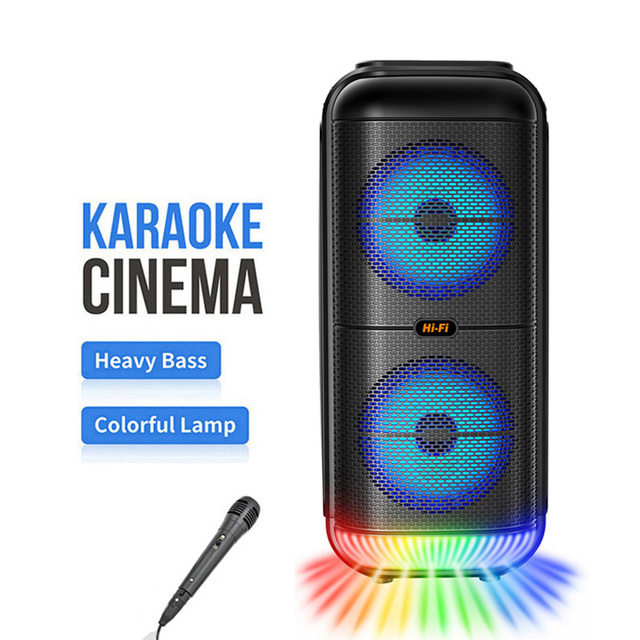 ZQS6227 Double 6.5 Inch Portable Outdoors Party Bass Bluetooth Speaker Wireless 10W With Mic