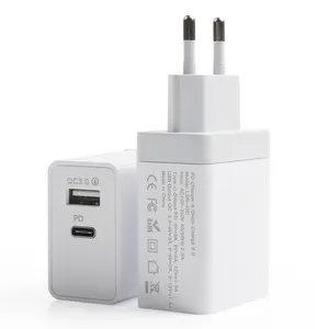 2 Usb Charger USB C Wall Charger 2 Port Type C Charger With QC3.0 Dual Usb 18W PD Fast Phone Charger