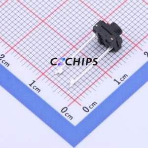 YTS1K0032CBT00 Tactile Switch Through hole Component (THT),6x6mm Switch Single Pole Single Throw Round Button 2.5N Through Hole - Product Image 2