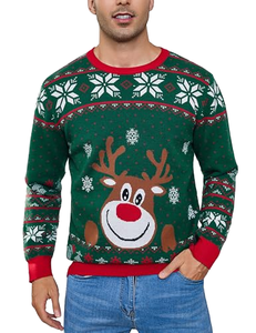 Pull en tricot respirant anti-rides et anti-rétrécissement de luxe 2025 pour homme, coupe ajustée en laine/polyester, design confortable pour l'automne/l'hiver - Product Image 1