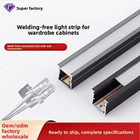 Lampe LED encastrée pour armoire, design à détection de présence humaine, en alliage d'aluminium gris argenté, sans soudure, pour armoire-lit et éclairage de ligne de placard