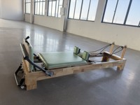 Cama de Pilates de Madera de Caucho Natural, Equipo Profesional de Yoga y Pilates con Accesorios Completos para Gimnasio y Uso Doméstico