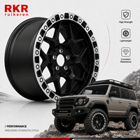Jantes en alliage forgées concaves tout-terrain Beadlock 6x114.3 5x4.75 5x5.5 noires usinées 17 18 19 20 24 pouces pour SUV, camion, 4x4