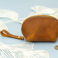 Sac en cuir personnalisé Mini stylo vanité avec logo Vegan luxe PU fermeture éclair huile essentielle petite pochette