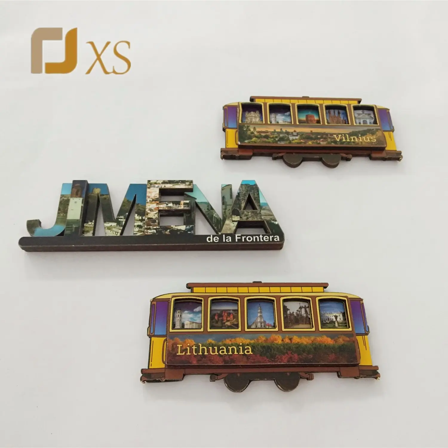 XS लि। पर्यावरण के अनुकूल प्रचारक कस्टम स्मारिका लकड़ी ट्रेन फ्रिज चुंबक 3D