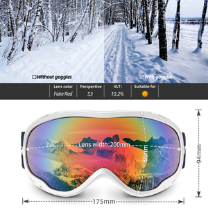 Lunettes de ski Hubo 167 pour filles, anti-buée, UV400, vente en gros, lunettes de snowboard, lunettes de ski personnalisées - Product Image 4