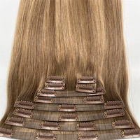 Extensions de cheveux naturels Remy à clips invisibles double épaisseur, sans couture, pour la vente en gros