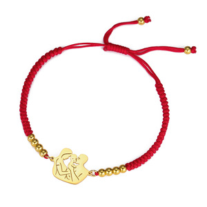 Braccialetto Regolabile in Acciaio Inox con Ciondolo Intrecciato <span class=keywords><strong>per</strong></span> la Stagione Festiva, Grazioso Braccialetto Multicolore Mamma-Bambino-Famiglia, Regalo <span class=keywords><strong>per</strong></span> Donne - Product Image 5