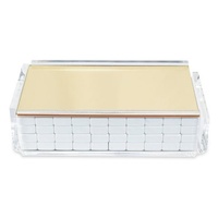 Mahjong de table en acrylique personnalisé à 4 couches, motif grain de bois, pour jeux chinois, mini-japonais, américains et jeux de plage, avec tuiles de rangement