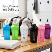 Bouteille shaker de qualité supérieure 500 ml avec boule mélangeuse, anti-fuite, pour protéines, portable, avec poignée et boucle, pour le sport