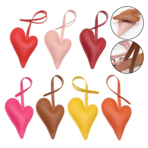 QYS PU <b>Leather</b> Heart Keychain Chubby Heart Bag Charm Kawaii Pendant Accessory Heart Bag Charm - Product Image 1