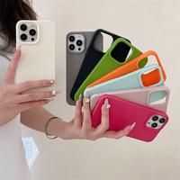 Coque de téléphone en TPU souple de couleur unie tendance pour iPhone 17 16 15 13 Pro Max Plus, protection anti-rayures et antichoc colorée