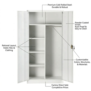 Moderner Metall-Aktenschrank mit Schlüsselschloss, Verstellbarer Höhe und 2 Schubladen für Zuhause, Büro, Hotel, Krankenhaus - Marke Yuguang - Product Image 3